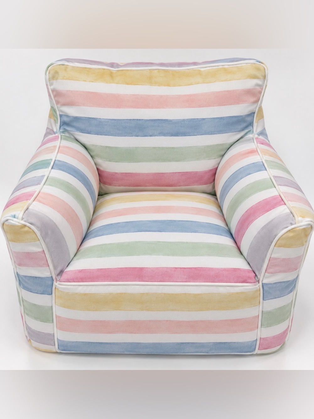Pottery Barn Kids Anywhere Beanbag Cover Pastel Rainbow Stripe